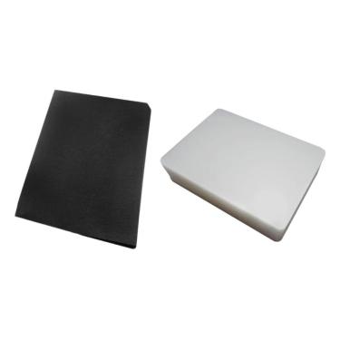 Imagem de Kit Capas para Encadernacao Tamanho Oficio Lassane 200CpTransLine200CpPretCouro PP 0,30mm 400 Unidades Preto
