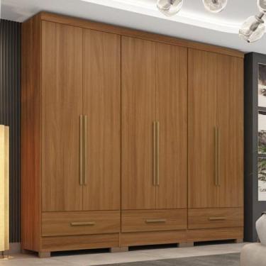 Imagem de Quarto Modulado 100% MDF 3 Peças 6 Portas 3 Gavetas Smart Plus Bege/Ci
