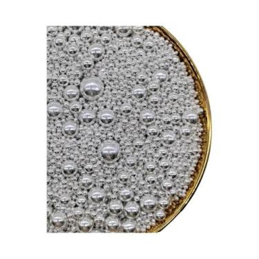 Imagem de Cobertura De Bolo Em Ouro Rosa Não Comestível 85g, Pérolas Douradas E 
