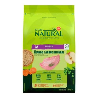 Imagem de Ração Guabi Natural Gatos Adultos Frango e Arroz Integral - 7,5Kg