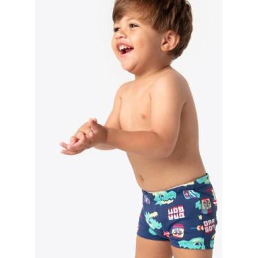 Imagem de Sunga boxer bebê menino com proteção solar puket cor:dragão streettama