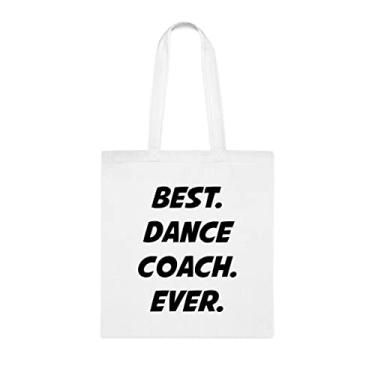 Imagem de Bolsa Tote Coach de Dança, Melhor Bolsa Coach de Dança, Presente de Treinador de Dança, Presente para Treinador de Dança, Bolsa de Ombro de Treinador de Dança, Bolsas Reutilizáveis, Ideia de Presente de Cesta de Aniversário, Branco