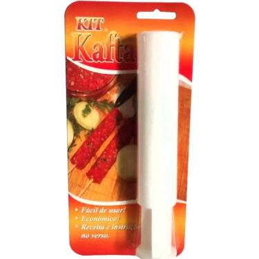 Imagem de Kit Kafta Tia Ajuda faz carne moída no espeto.
