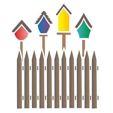 Imagem de Stencil de Acetato para Pintura OPA Simples 15 x 20 cm - 1046 Casa de Pássaros