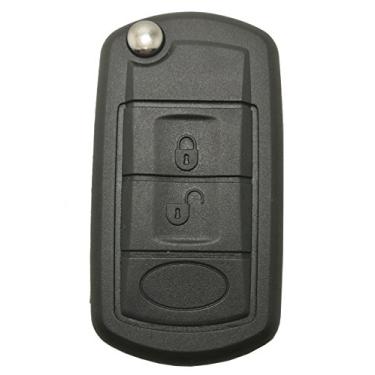 Imagem de Capa para chave de carro Fob para Land Rover LR3 Discovery Range Rover Sport 3 botões não cortados em branco flip dobrável entrada sem chave capa de reposição remotaJ-ACCES preto J-Key008