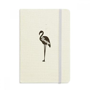 Imagem de Caderno de animais em preto e branco flamingo, capa dura em tecido, diário clássico