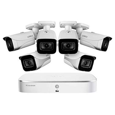 Imagem de Lorex 4KAI86 4K Sistema de Vigilância de Vídeo w/Lorex N841A82 2TB NVR e 6 E861AB 4K bala câmeras com detecção de movimento inteligente e Smart Home Voice Control