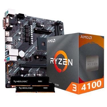 Imagem de Kit Upgrade Amd Ryzen 3 4100, Placa Mãe A320m, 16Gb Ddr4, Neologic - Nli84718