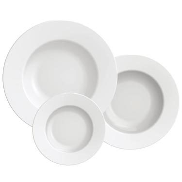 Imagem de Conjunto com 12 Pratos Tramontina Maria Augusta em Porcelana - Branco