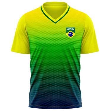 Imagem de Camiseta Braziline Buriti Brasil Masculino - Amarelo e Verde