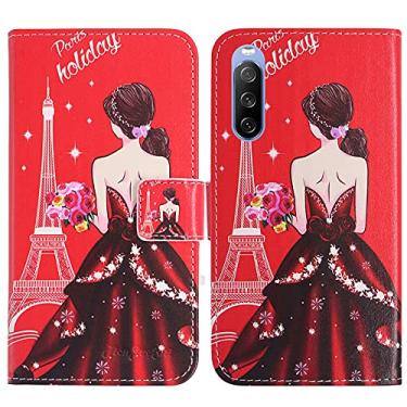 Imagem de TienJueShi Dream Girl Fashion Stand TPU Silicone Book Stand Flip PU Leather Protector Phone Case para Sony Xperia 10 V 2023 Capa Etui Wallet