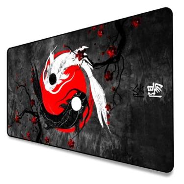 Imagem de Mouse Pad Gamer Extra Grande Speed Anti Derrapante Profissional Desk Pad Large Wide 80x40- Carpa Yin Yang…