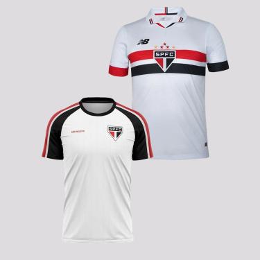 Imagem de Kit Camisa New Balance São Paulo I 2024 + Camisa São Paulo Quad Branca-Masculino
