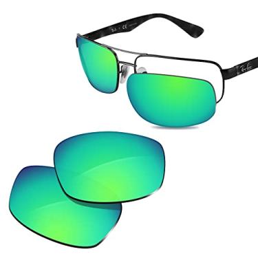 Imagem de Glintbay Lentes de óculos de sol de substituição 100% precisas para Ray-Ban RB3445 64 mm - Espelhado verde polarizado