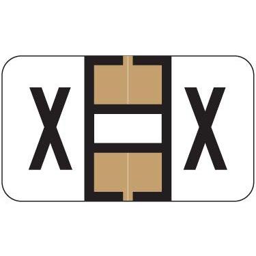 Imagem de Doctor Stuff - File Folder Labels, Alphabet Letter X, Ringbook Sheets, Jeter 5800 - JTAM Series Compatible Alpha Stickers, Tan, 15/16" x 1-5/8", 240 Labels