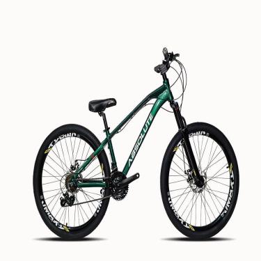 Imagem de Bicicleta Absolute Brutus Verde Aro 26 Câmbios Shimano 21velocidades Vmaxx Pneu 2.125