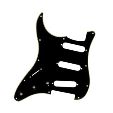 Imagem de 11 furos para guitarra canhota Strat Pickguard SSH placa de risco para Stratocaster estilo 1 camada branca type6
