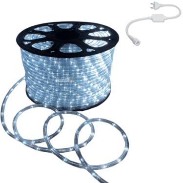 Imagem de Kit 20m Mangueira Led Redonda Com Conector Iluminação Externa (Branco Frio - 220v)