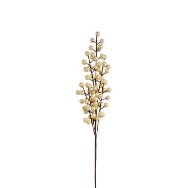 Imagem de 3 Galhos Picks Berries Natalinos Perolado Creme 57CM - Magizi
