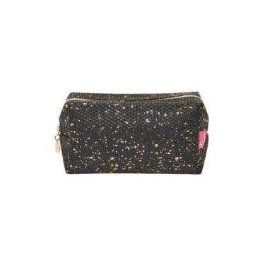 Imagem de Necessaire Qualis Preta Com Detalhes Em Dourado NS2383