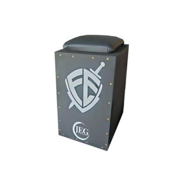 Imagem de Cajon JEG Acústico Inclinado com Assento acolchoado, ESCUDO PRETO 