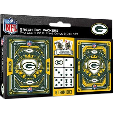 Imagem de MasterPieces Conjunto de 2 cartões e dados NFL Green Bay Packers