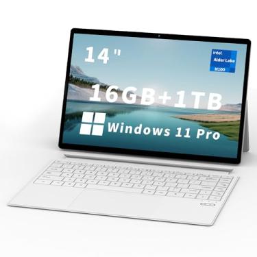 Imagem de FUNYET Laptop 2 em 1, tela sensível ao toque, tablet de 14 polegadas, processador Intel N100 de 12ª geração, RAM DDR5 de 16 GB, SSD de 1 TB, 1920 x 1200, Wi-Fi 6, BT5.2, teclado retroiluminado,
