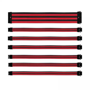 Imagem de Kit de Cabo Extensor Sleeved para Fonte Cooler Master VERMELHO/PRETO RDBK GL PVC 30 CM 7 Cabos - CMA