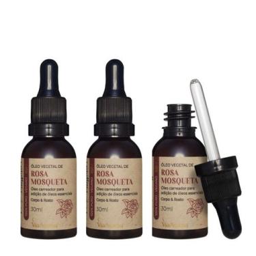 Imagem de Kit 3 Óleo Vegetal Puro Rosa Mosqueta 30ml Via Aroma