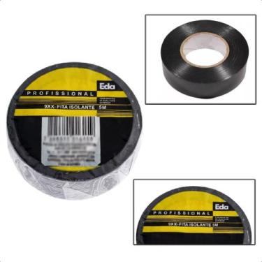 Imagem de Fita Isolante Rolo 5 metros 19mm Profissional Emborrachada - EDA