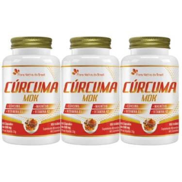 Imagem de Kit 3x Cúrc uma MDK Vitamina D3 Magnésio Vitamina K2 60 Caps 500mg - F