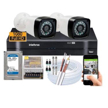 Imagem de Kit Cftv 2 Câmeras Segurança Full Hd 1080p Dvr Intelbras 1TB