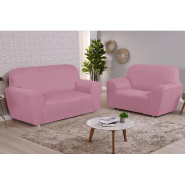 Imagem de Capa para sofa king 2 e 3 lugares malha gel lisa - MAYRA ENXOVAIS, Ros