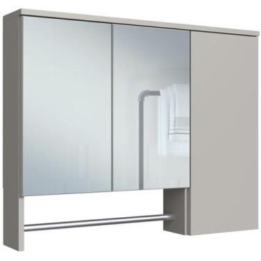 Imagem de Espelheira Com 3 Portas e Toalheiro 80 cm ES9000 Mell Arenas FAEM - Mi