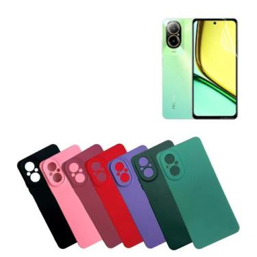 Imagem de Capa Capinha Aveludada Compatível Para Realme C67 4g + Película Hidrog