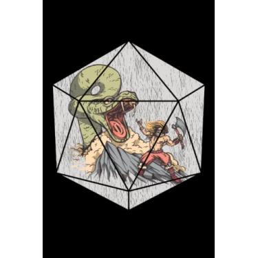 Imagem de Wikinger vs. Midgardschlange D20 - Notizbuch über Nordische Mythologie: DIN A5 (6x9) Notizbuch für Rollenspiel Enthusiasten und Pen and Paper RPG Fans ... und Wochentage für die Tagebuch Funktion