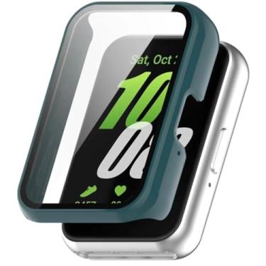 Imagem de case película compatível com samsung galaxy fit 3 smartwatch (Verde)