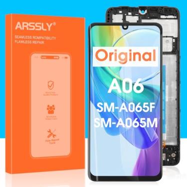 Imagem de Original para substituição de tela Samsung Galaxy A06 - para tela LCD Samsung A06 Touchscreen para Galaxy A06 LCD digitalizador vidro SM-A065F A065F/DS A065M ferramentas de montagem (preto com