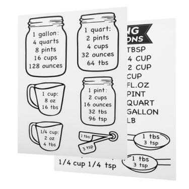 Imagem de Guia Completo De Medidas De Cozinha 2 Peças Tabela De Conversão Adesivos De Parede Assar E Cozinhar Números