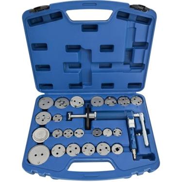 Imagem de SUGOOE Conjunto de ferramentas de pistão de calipe de freio pneumático, kit de pistão de freio com ferramenta de espalhamento de compressão e 22 adaptadores para reparo de freio automático