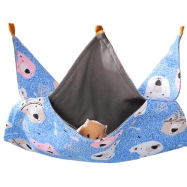 Imagem de Rede de porquinho-da-índia, acessórios para porquinhos-da-índia, furão, porquinho-da-índia, cama pendurada, túnel fofo para conjunto de gaiolas (azul celeste, grande)