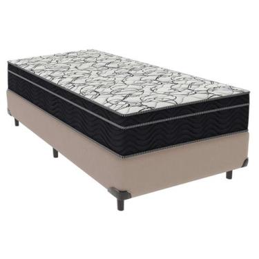 Imagem de Cama Box Solteiro Bege + Colchão Airtech D45 D45 Ortobom