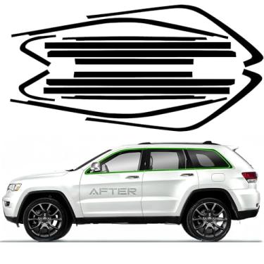Imagem de iwannachange Revestimento de vinil transparente cromado para janela lateral adequada para Jeep Grand Cherokee 2011-2021 com película blackout brilhante kits acessórios