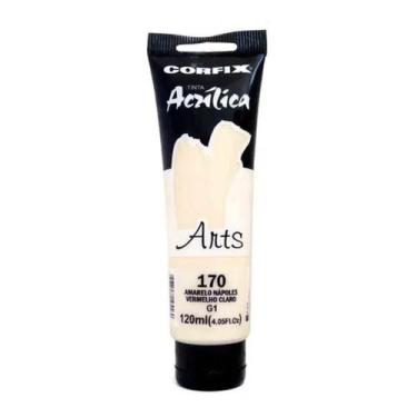 Imagem de Tinta Acrílica 120ml G1 170 Amarelo Nápoles Vermelho Claro Corfix, 170