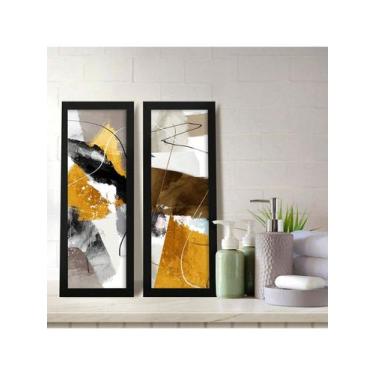 Imagem de Kit 2 Quadros Decorativos Banheiro Lavabo Abstrato Textura - NoBrand, 