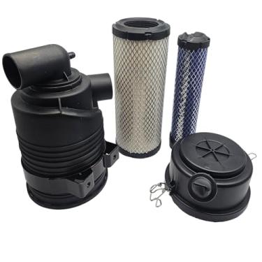 Imagem de Haiyazhma Filtro de ar e conjunto de carcaça MIA11256 MIA11921 compatível com motor Kawasaki FX651V FX691V FX730V FX801V FX850V FXT00V FX751V-BS04 John Deere cortador de grama zero turn Z830A Z850A