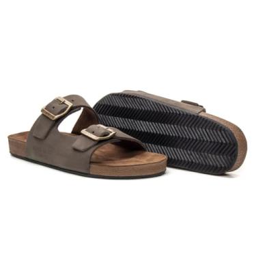 Imagem de chinelo birken masculino de couro moderno macio e leve na cor cinza (cinza, BR, Adulto, Numérico, 40)