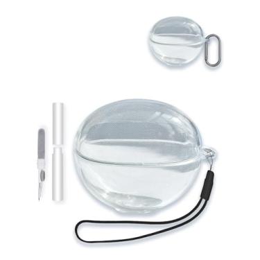 Imagem de WUNIAK Capa para Huawei FreeClip, capa protetora de TPU macio transparente com chaveiro e kit de limpeza para mulheres e homens à prova de choque, transparente
