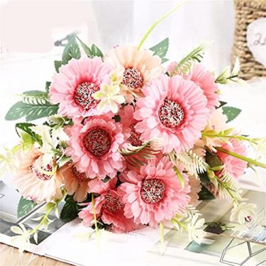 Imagem de DCYEQRQ Buquê de seda artificial, peônia, casamento, banquete, jardim, festa, decoração de casa, flores artificiais (tamanho D)