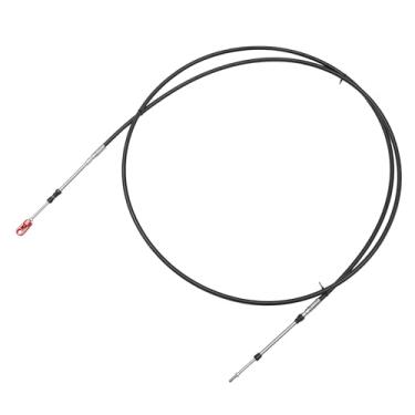 Imagem de uxcell 1 peça 3 m 118 polegadas tipo marítimo 3300/33C cabo de caixa de controle remoto com manilha para sistema de direção do motor de popa Yamaha preto